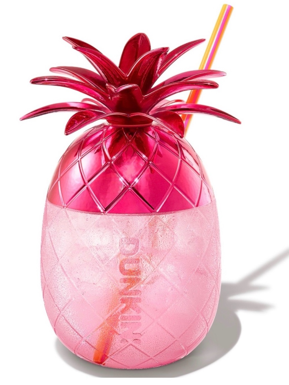 Dunkin’ x Barbie Collab Pineapple Tumbler with Straw